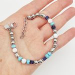 Nomination Instinctstyle nemesacél karkötő - fehér türkiz, szodalit