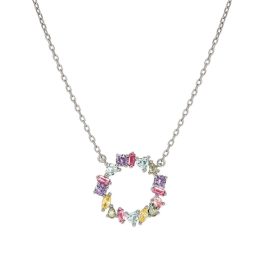 Nomination ezüst nyaklánc színes köves kör medállal