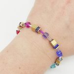 GeoCUBE Iconic metál karkötő szivárvány-arany