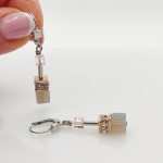 Geocube ikonikus elegáns rózsaarany színű-barack fülbevaló