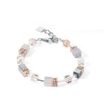 Geocube ikonikus elegáns rózsaarany színű-barack karkötő