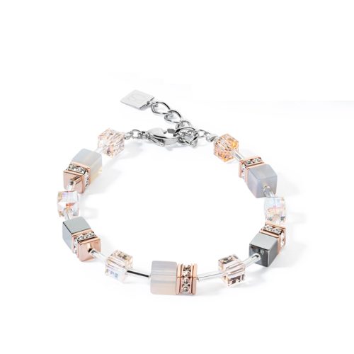 Geocube ikonikus elegáns rózsaarany színű-barack karkötő