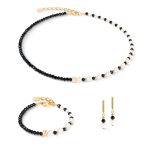 Coeur De Lion Trinity Spikes fekete-arany karkötő