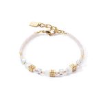 Mini Cubes fehér-arany karkötő