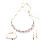 Coeu De Lion táncoló kristályok arany-rózsaszín karlánc