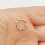 Sárga arany 4 köves migrén piercing