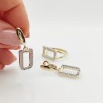 Sárga arany mutatós elegáns fülbevaló