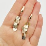 Sárga arany modern elegáns fülbevaló