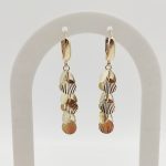 Sárga arany modern elegáns fülbevaló