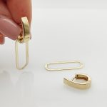 Sárga arany modern mutatós fülbevaló