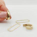 Sárga arany modern mutatós fülbevaló