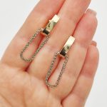 Sárga arany modern mutatós fülbevaló