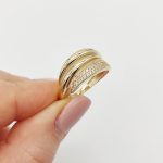 Sárga arany elegáns gyűrű cirkóniákkal