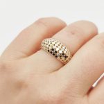 Sárga-fehér arany discogömb gyűrű