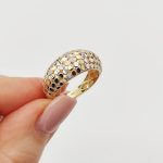 Sárga-fehér arany discogömb gyűrű