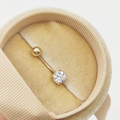 Sárga arany egy köves köldökpiercing