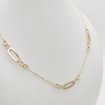 Sárga arany modern láncszemekkel díszített nyaklánc
