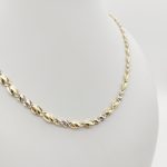 Sárga-fehér arany modern mutatós nyaklánc