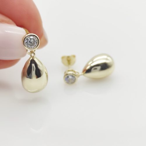 Aranyozott ezüst modern csepp fülbevaló