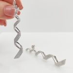 Ezüst hosszú ezüst csavart fülbevaló