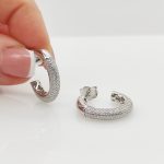 Ezüst szikrázó köves félkarika fülbevaló