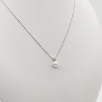 Ezüst nyaklánc gyönggyel és cirkóniával