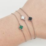 Ezüst karlánc zöld lóhere medállal