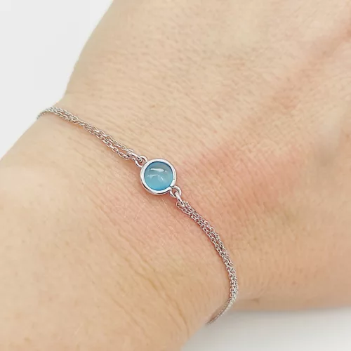 Ezüst karlánc kék kővel