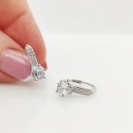 Ezüst szikrázó köves fülbevaló