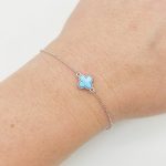 Ezüst karlánc kék lóhere medállal