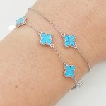 Ezüst karlánc kék lóhere medállal