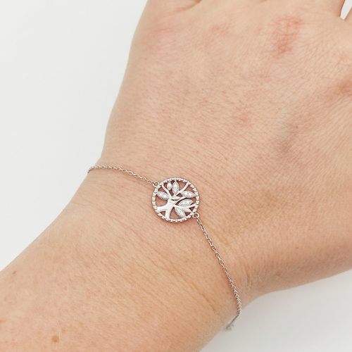 Ezüst karlánc életfa medállal