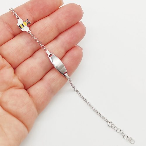 Ezüst méhecskés gyermek karlánc