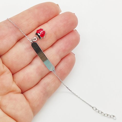 Ezüst katicás gyermek karlánc