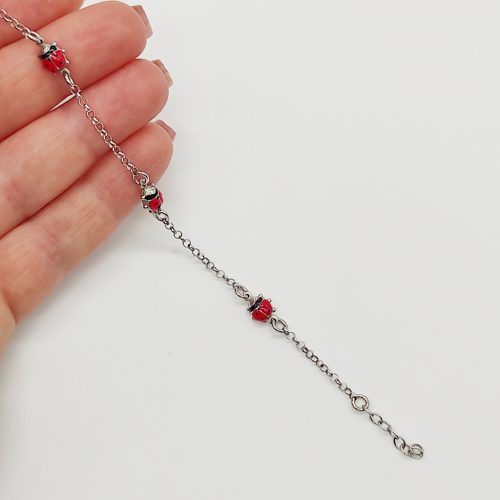 Ezüst katicás gyermek karlánc