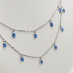 Ezüst nyaklánc kék opállal