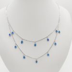 Ezüst nyaklánc kék opállal
