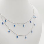 Ezüst nyaklánc kék opállal
