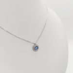 Ezüst nyaklánc kék opál medállal
