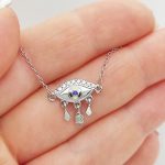 Ezüst nyaklánc gonosz szem medállal