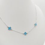 Ezüst nyaklánc tripla kék lóherével