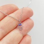 Ezüst nyaklánc Fatima keze medállal