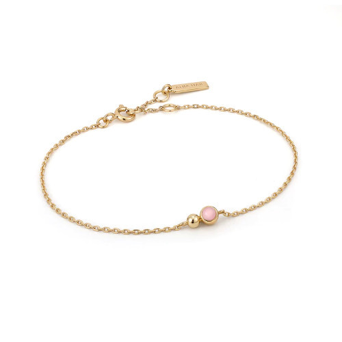 Ania Haie Gold Orb Rose Quartz Chain Karlánc