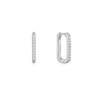 Ania Haie Silver Glam Oval Hoop Fülbevaló