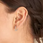 Ania Haie Silver Glam Oval Hoop Fülbevaló