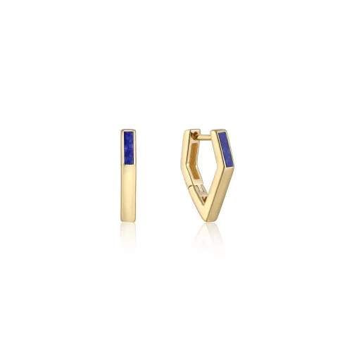 Ania Haie Gold Lapis Angular Hoop Fülbevaló