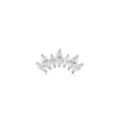 Ania Haie SILVER SPARKLE MARQUISE CLIMBER BARBELL SINGLE fülpiercing