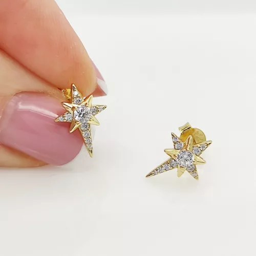 Ania Haie Gold Eight-Pointed Star Fülbevaló