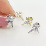 Ania Haie Gold Eight-Pointed Star Fülbevaló