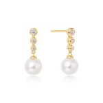 Ania Haie GOLD TENNIS BEADED STONE SHELL PEARL DROP fülbevaló